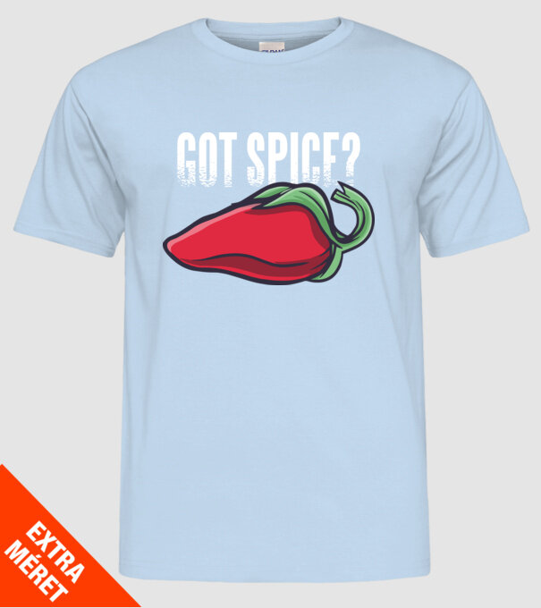 Got Spice ardei model albastru deschis pe tricou