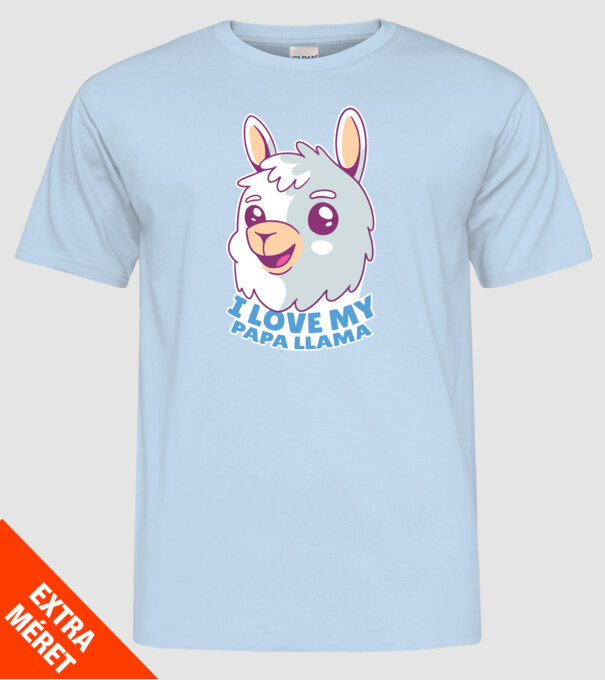 I Love My Papa Llama tricou drăguț cu lamă pentru bunicul model albastru deschis pe tricou