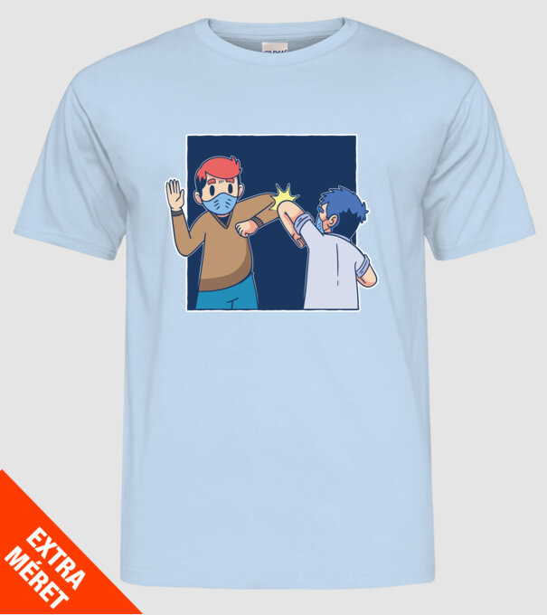 Cum să dai mâna Coronavirus model albastru deschis pe tricou