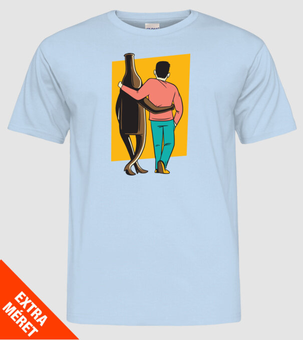 Amici de pahar model albastru deschis pe tricou