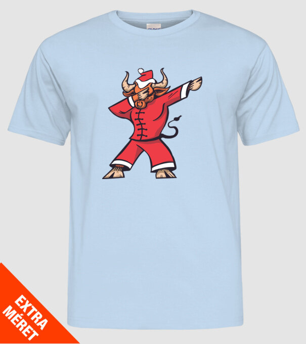 Taur de Crăciun DAB model albastru deschis pe tricou