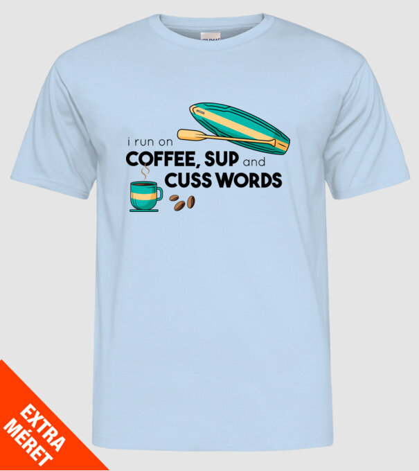 Cafea și SUP model albastru deschis pe tricou