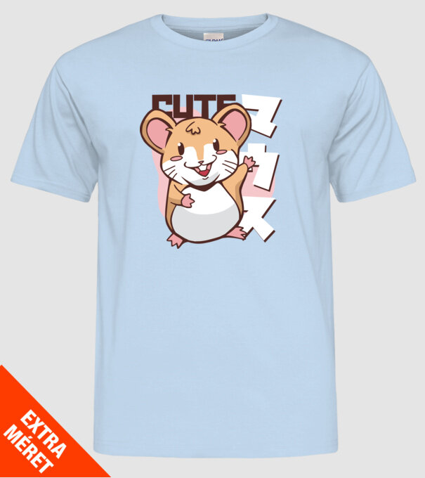 Șoarece Kawaii model albastru deschis pe tricou
