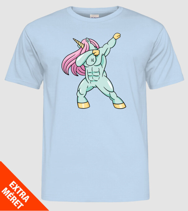 Unicorn Body Building DAB model albastru deschis pe tricou