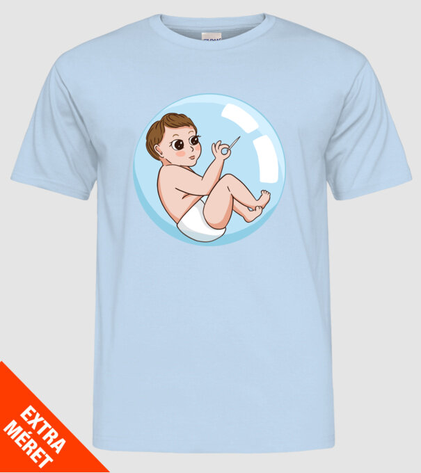 Bebeluș model albastru deschis pe tricou