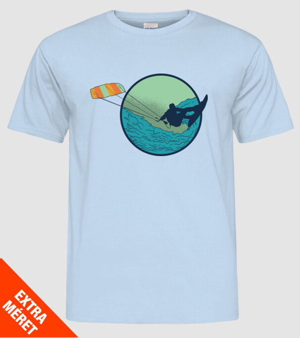 Tricou Kitesurf model albastru deschis pe tricou