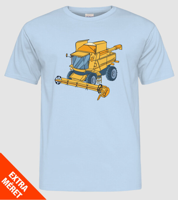 Combină agricolă model albastru deschis pe tricou