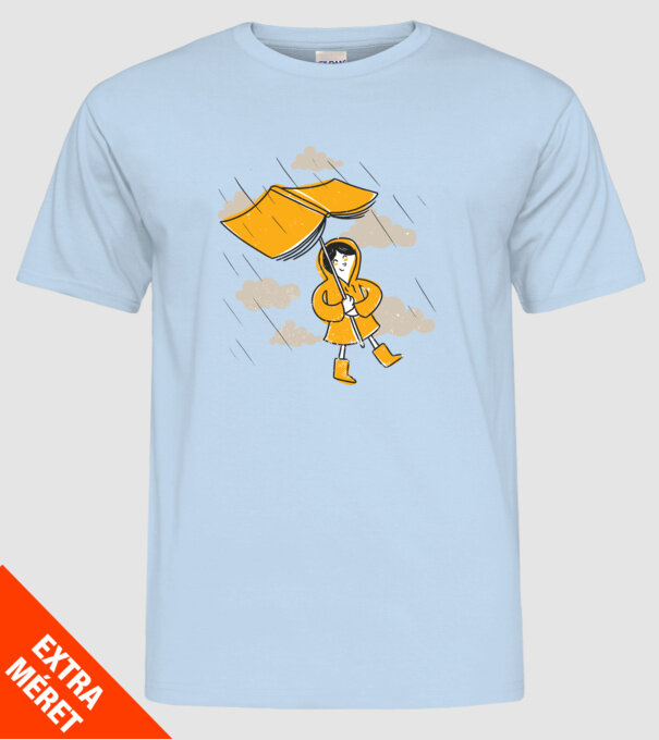 Umbrelă Carte model albastru deschis pe tricou