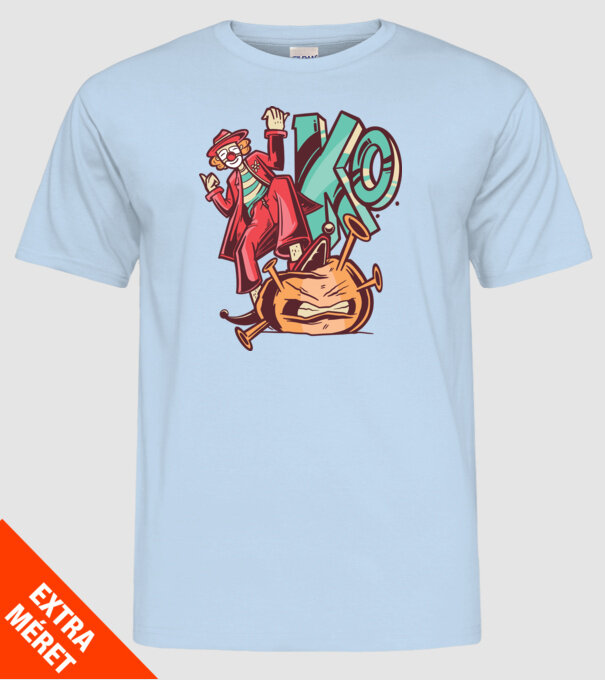 Coronavirus KO model albastru deschis pe tricou