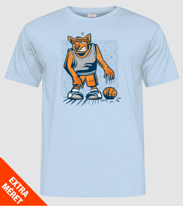 câine baschetbalist model albastru deschis pe tricou