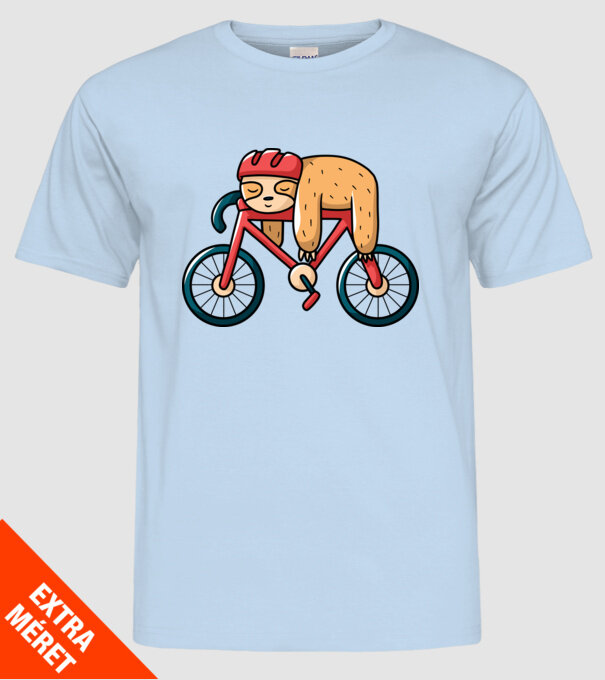 Leneș pe bicicletă model albastru deschis pe tricou