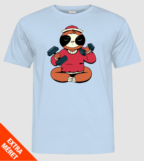 Antrenament Leneș model albastru deschis pe tricou