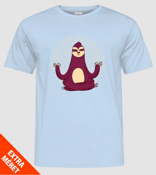 Leneș Meditație Yoga model albastru deschis pe tricou