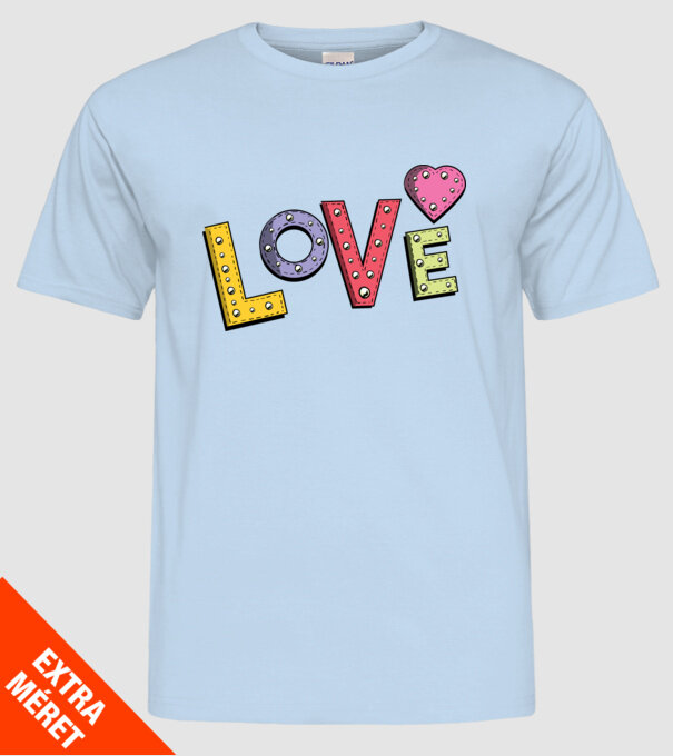 'Inscripție Love pentru Valentine''s Day' model albastru deschis pe tricou