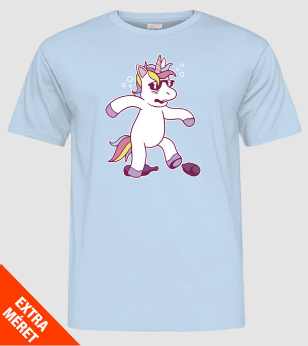 Mahmureală unicorn model albastru deschis pe tricou