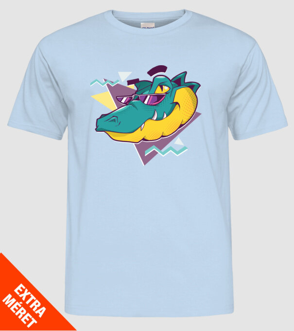 Aligator cool model albastru deschis pe tricou