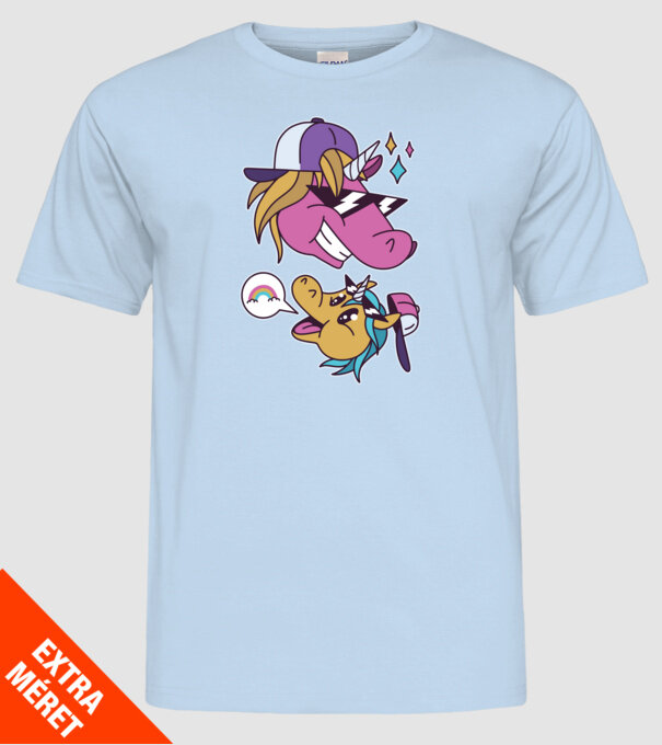 Unicorni cool model albastru deschis pe tricou