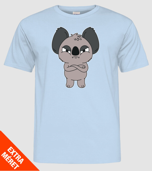 Koala Supărat model albastru deschis pe tricou