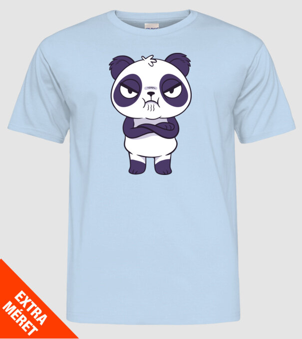 Panda furios model albastru deschis pe tricou
