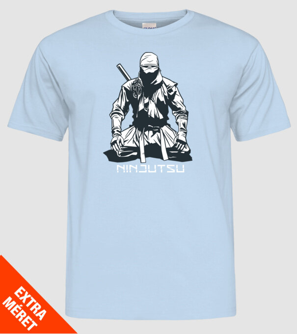 Ninja model albastru deschis pe tricou