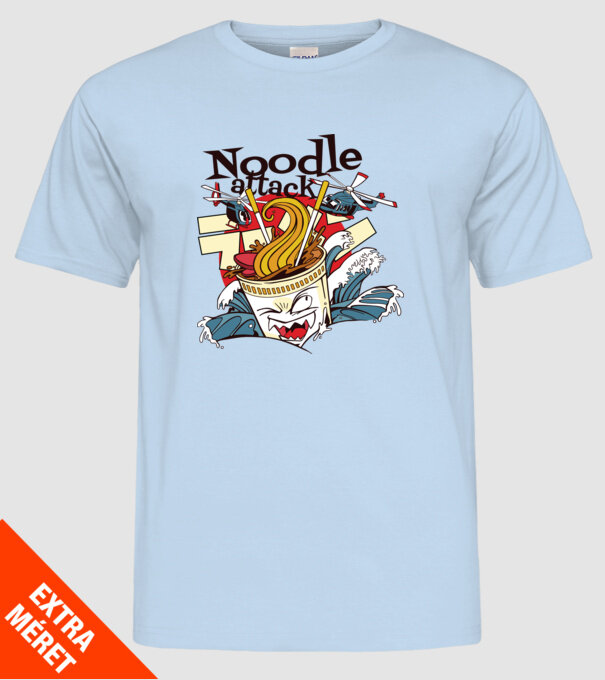 Noodle Attack model albastru deschis pe tricou