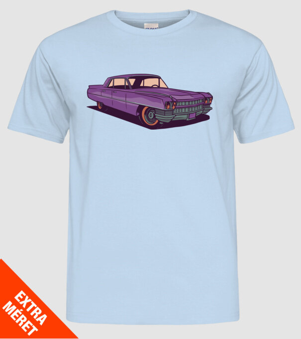 Mașină Old school model albastru deschis pe tricou
