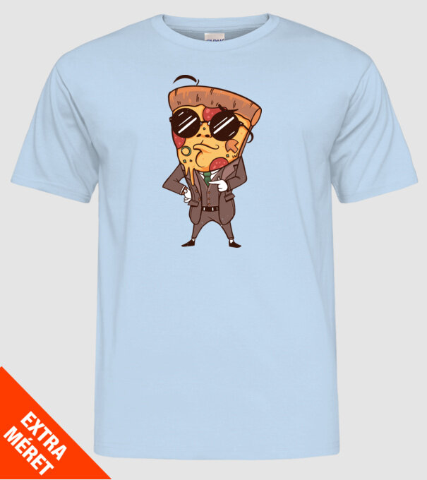 Agent de pizza în Costum model albastru deschis pe tricou