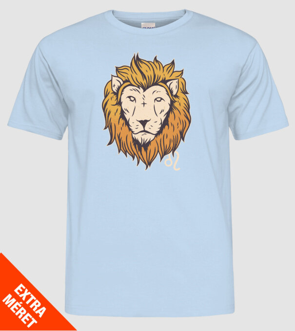 Lion head Horoscope model albastru deschis pe tricou