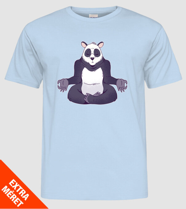 Panda Meditație model albastru deschis pe tricou