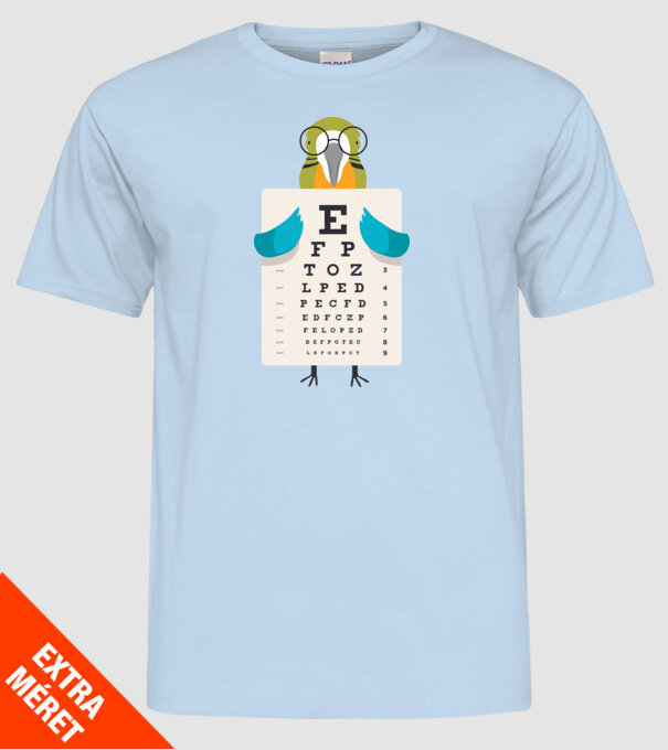 Oftalmolog papagal model albastru deschis pe tricou