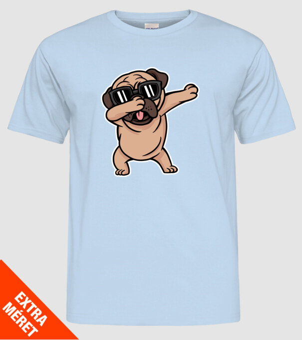 Pug DAB model albastru deschis pe tricou