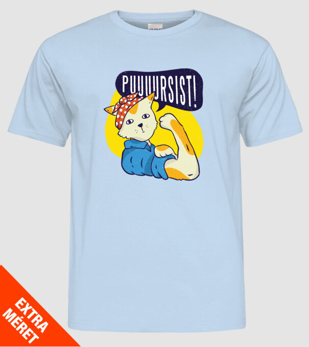 Pisică Pursist model albastru deschis pe tricou