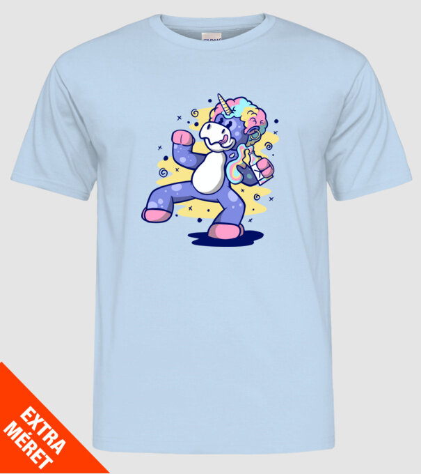 Unicorn beat model albastru deschis pe tricou