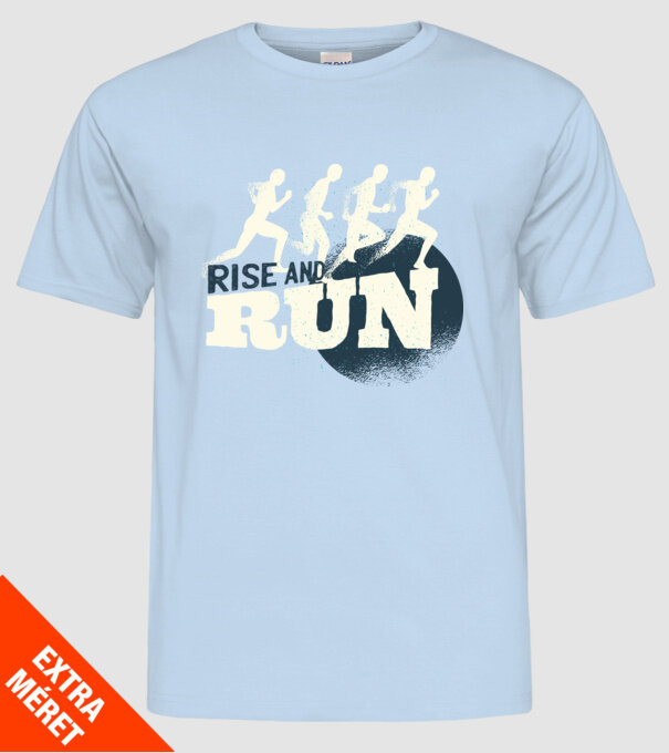 Rise and Run - Tricou pentru alergători model albastru deschis pe tricou