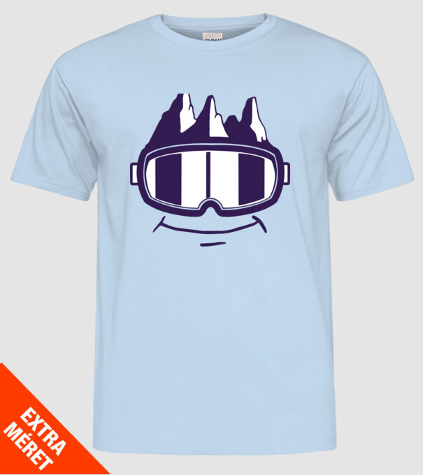 Ochelari de schi Smiley model albastru deschis pe tricou