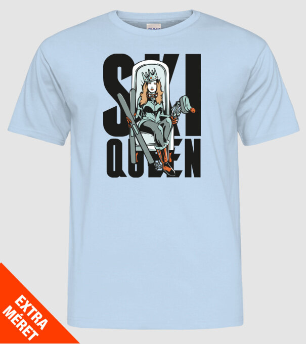 Ski Queen - Regină schioară model albastru deschis pe tricou