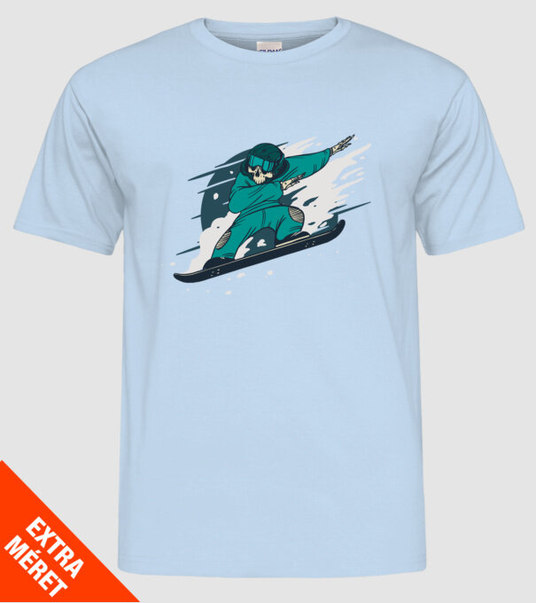 Schelet Snowboard DAB model albastru deschis pe tricou