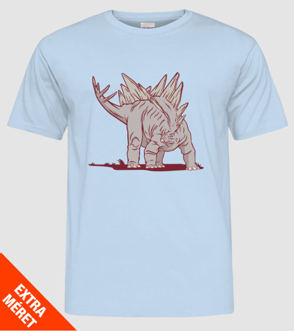 Stegosaurus dinozaur model albastru deschis pe tricou