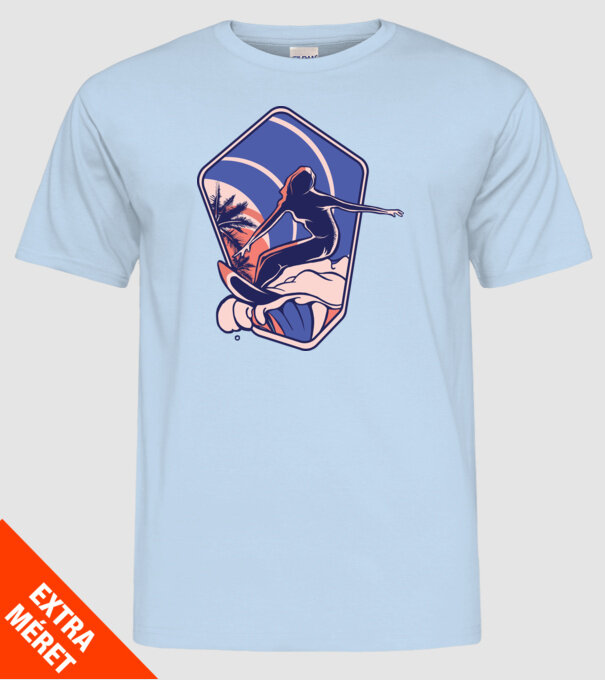 Surf ilustrare model albastru deschis pe tricou