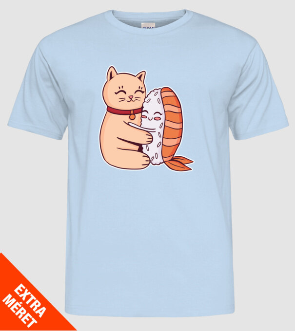 Sushi cu Pisică model albastru deschis pe tricou