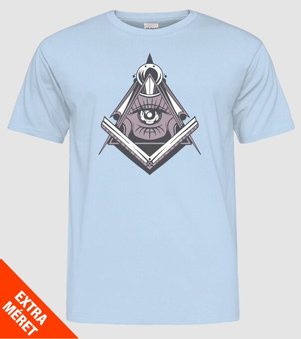 Masoni Illuminati model albastru deschis pe tricou
