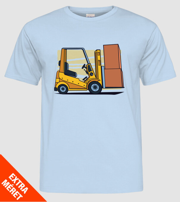 Stivuitor model albastru deschis pe tricou