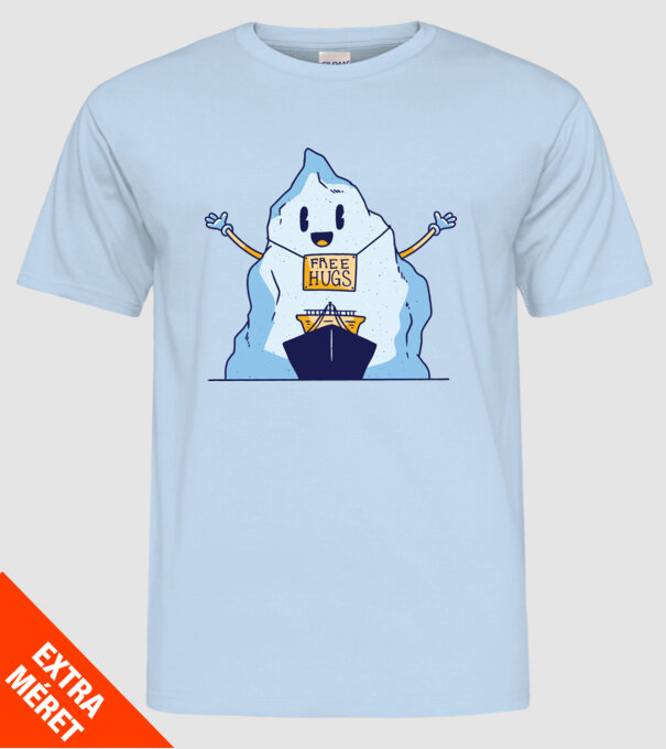 Titanic Iceberg Free Hugs model albastru deschis pe tricou