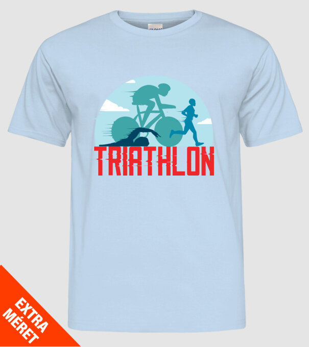 Triatlon Sport model albastru deschis pe tricou