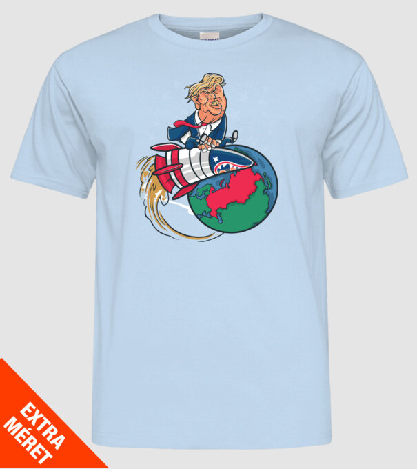 Trump bombă model albastru deschis pe tricou