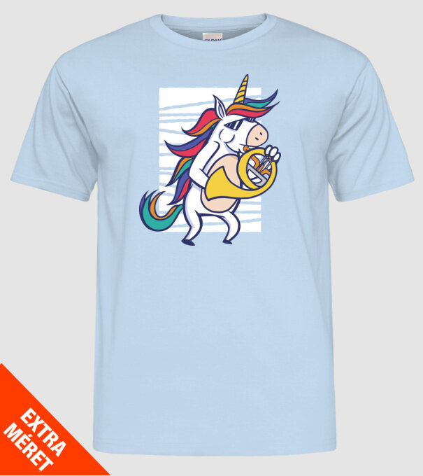 Unicorn Corn model albastru deschis pe tricou