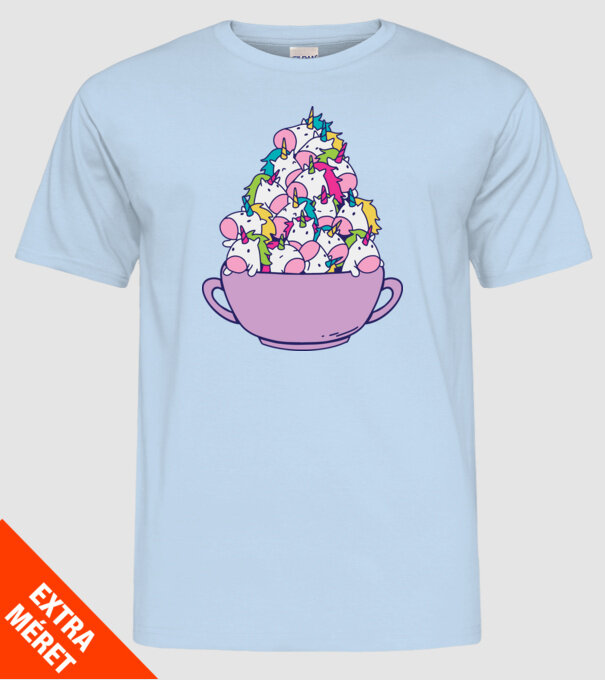 Bol Unicorn model albastru deschis pe tricou
