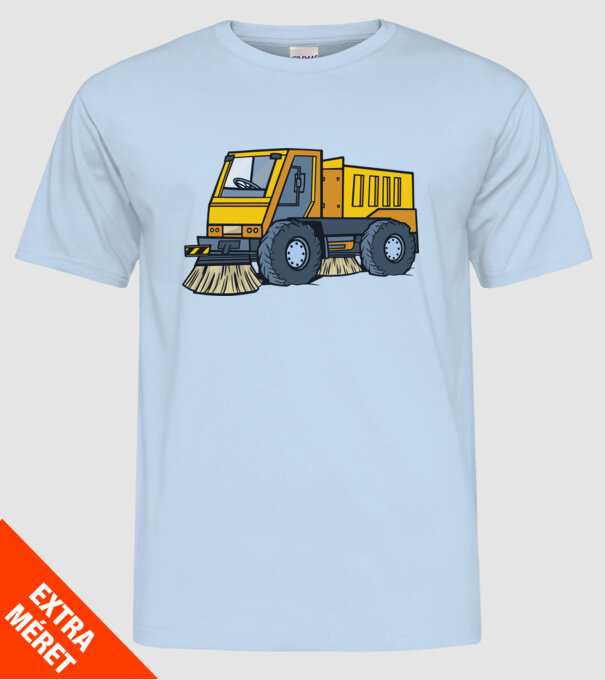 Camion spălare străzi model albastru deschis pe tricou