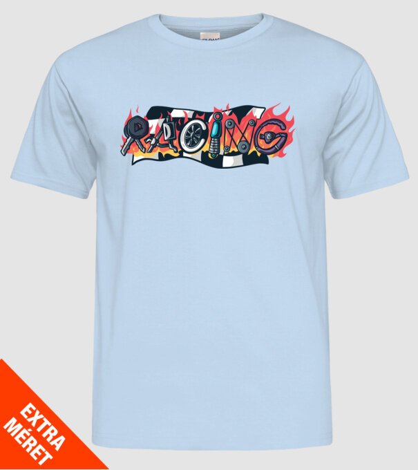Cursă Racing model albastru deschis pe tricou