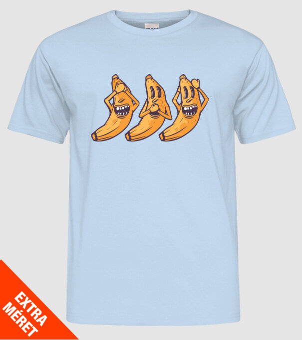 Banane amuzante - Nu vede, nu vorbește, nu aude model albastru deschis pe tricou